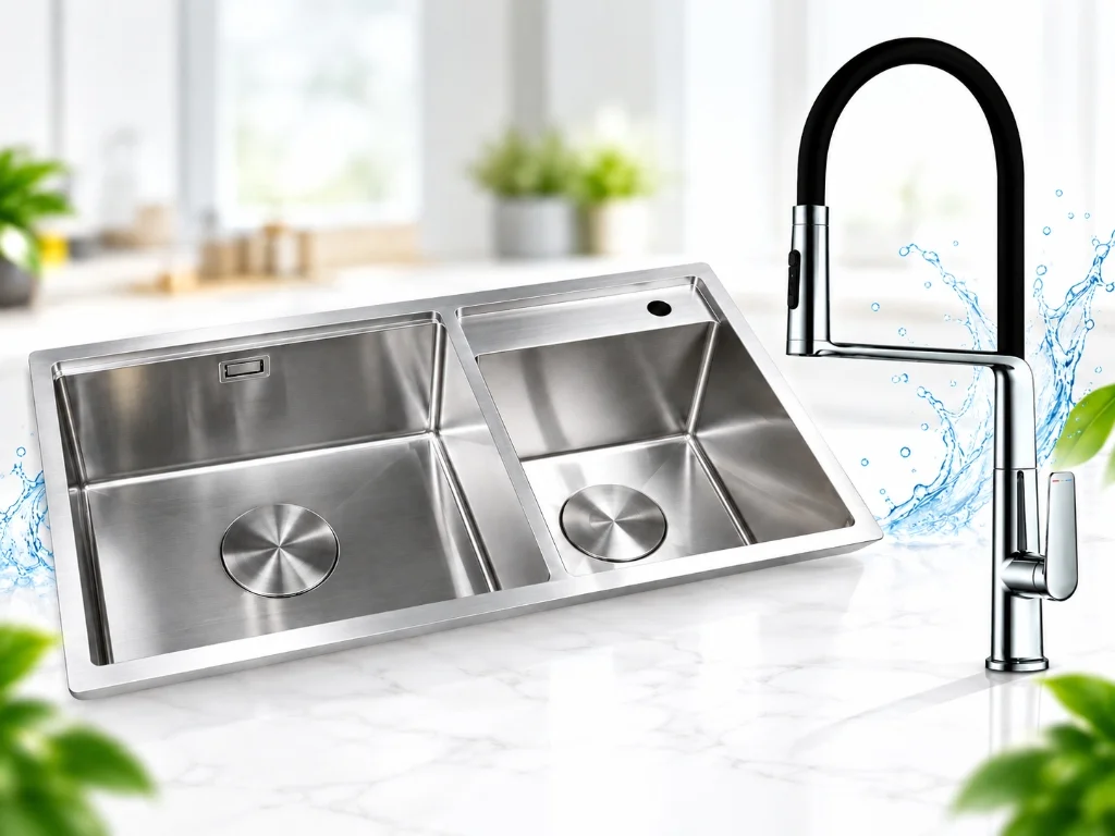 Bộ Đôi Chậu Rửa Nano & Vòi Rút Titan