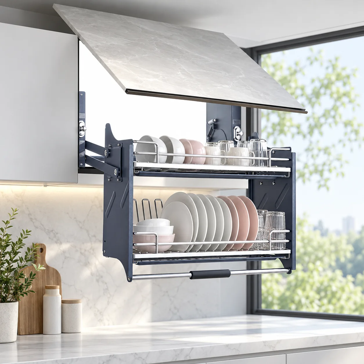 Giá Bát Đĩa Nâng Hạ Nan Oval SUS304 XL.70M2 - Grandx